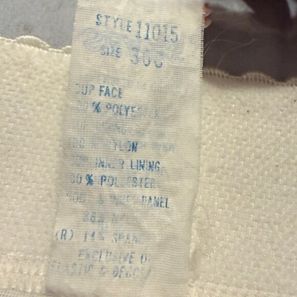 Vintage Sears White 36C Wire Free Longline Full Coverage Bullet Cone Bra Lace - Picture 7 of 11